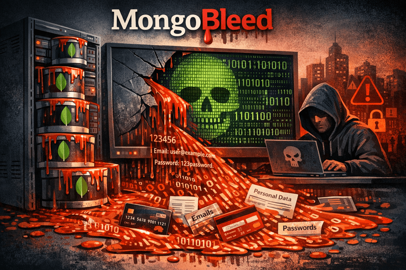 Illustration eines Datenlecks durch MongoBleed
