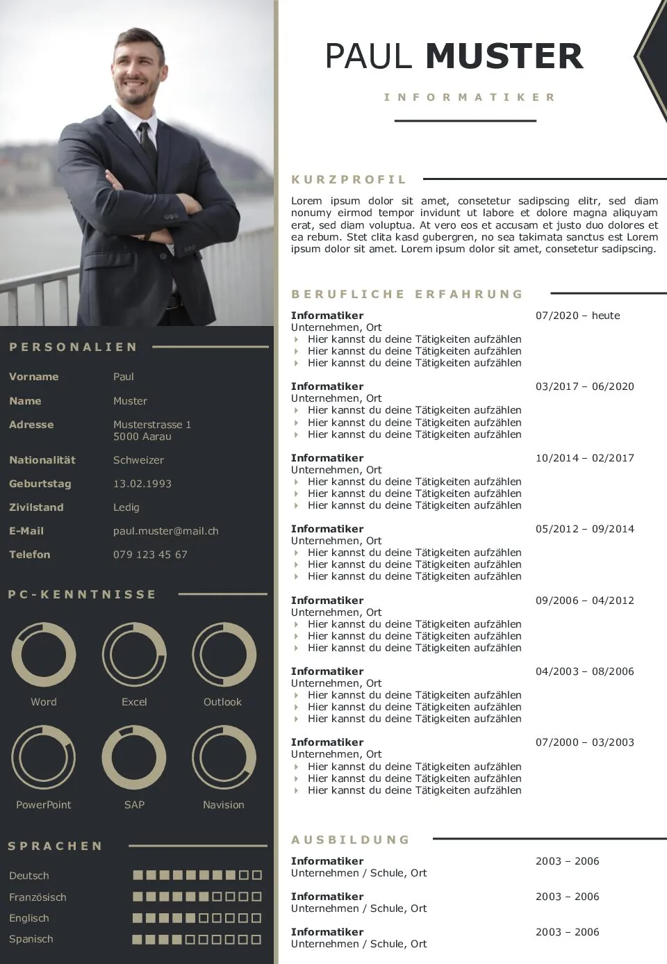 Ein Beispiel für einen gut strukturierten IT-Lebenslauf