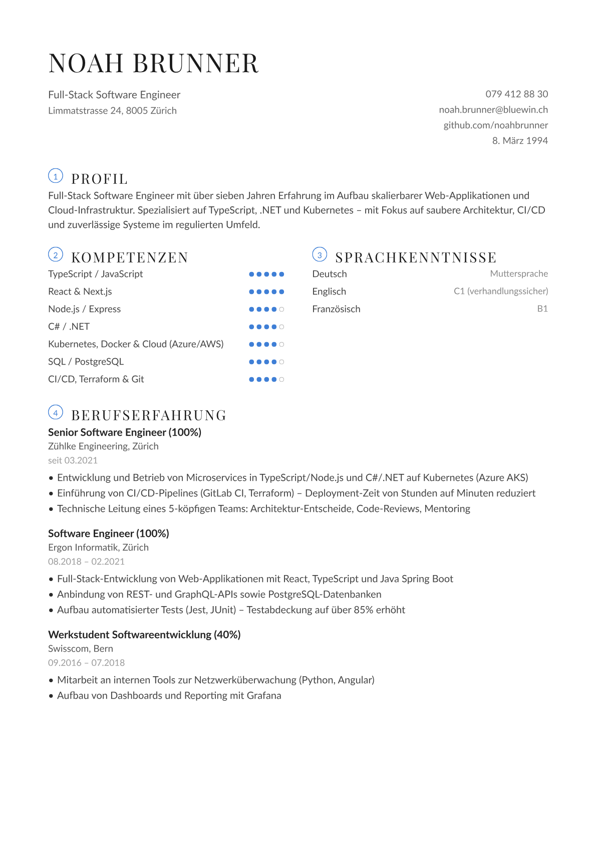 CV-Vorlage „editorial“